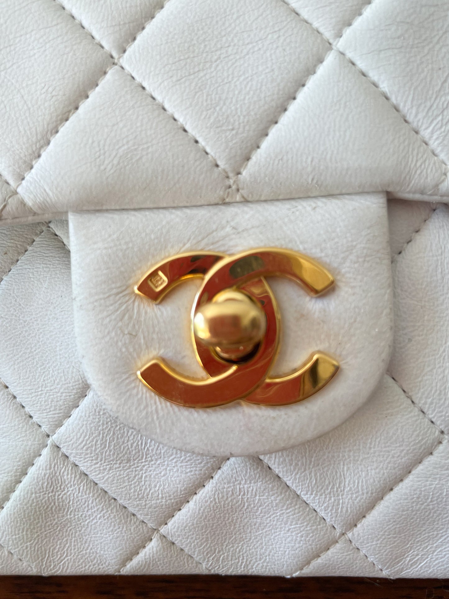 CHANEL Vintage Mini Square Flap White