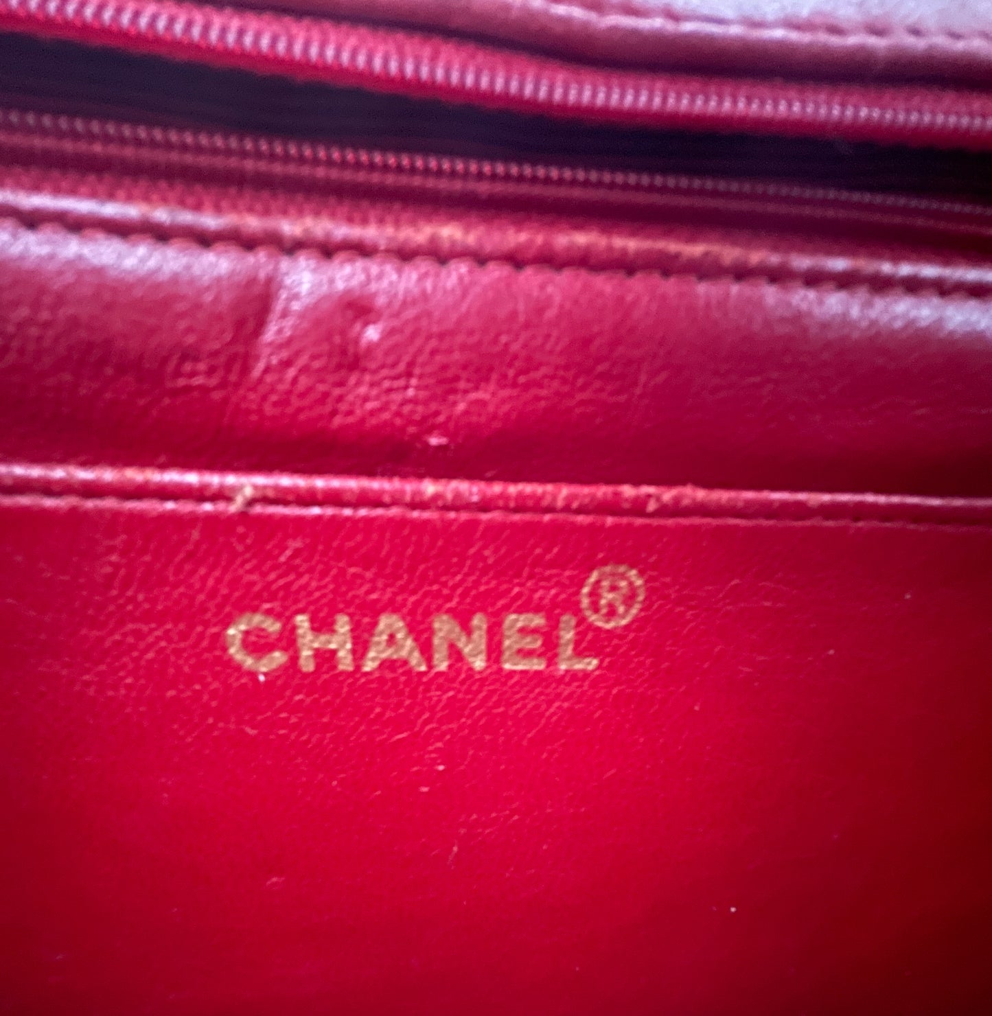 CHANEL Vintage Red Flap Bag Bijoux Chain