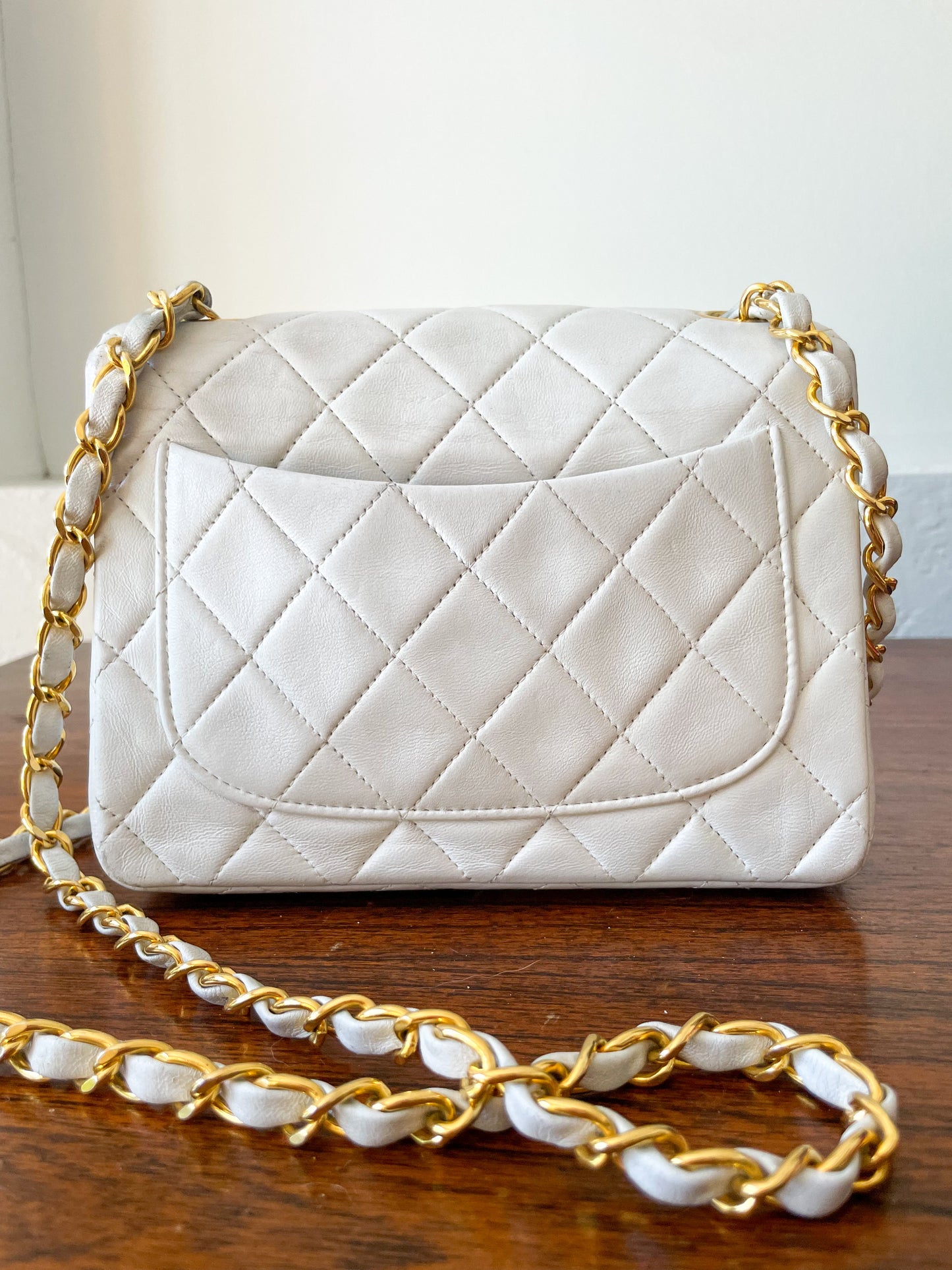 CHANEL Vintage Mini Square Flap White