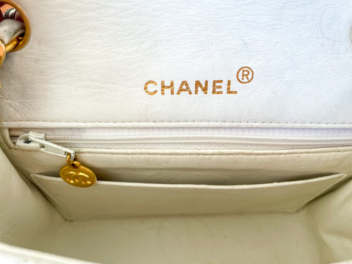 CHANEL Vintage Mini Square Flap White