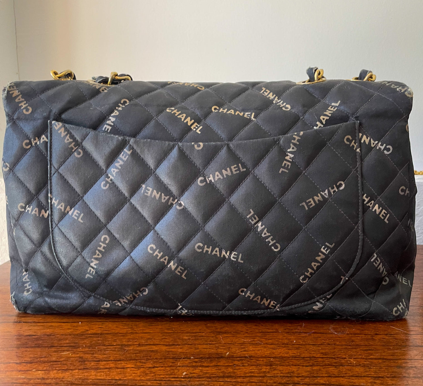 Chanel CC Vintage Logo Maxi Flap Bag Black