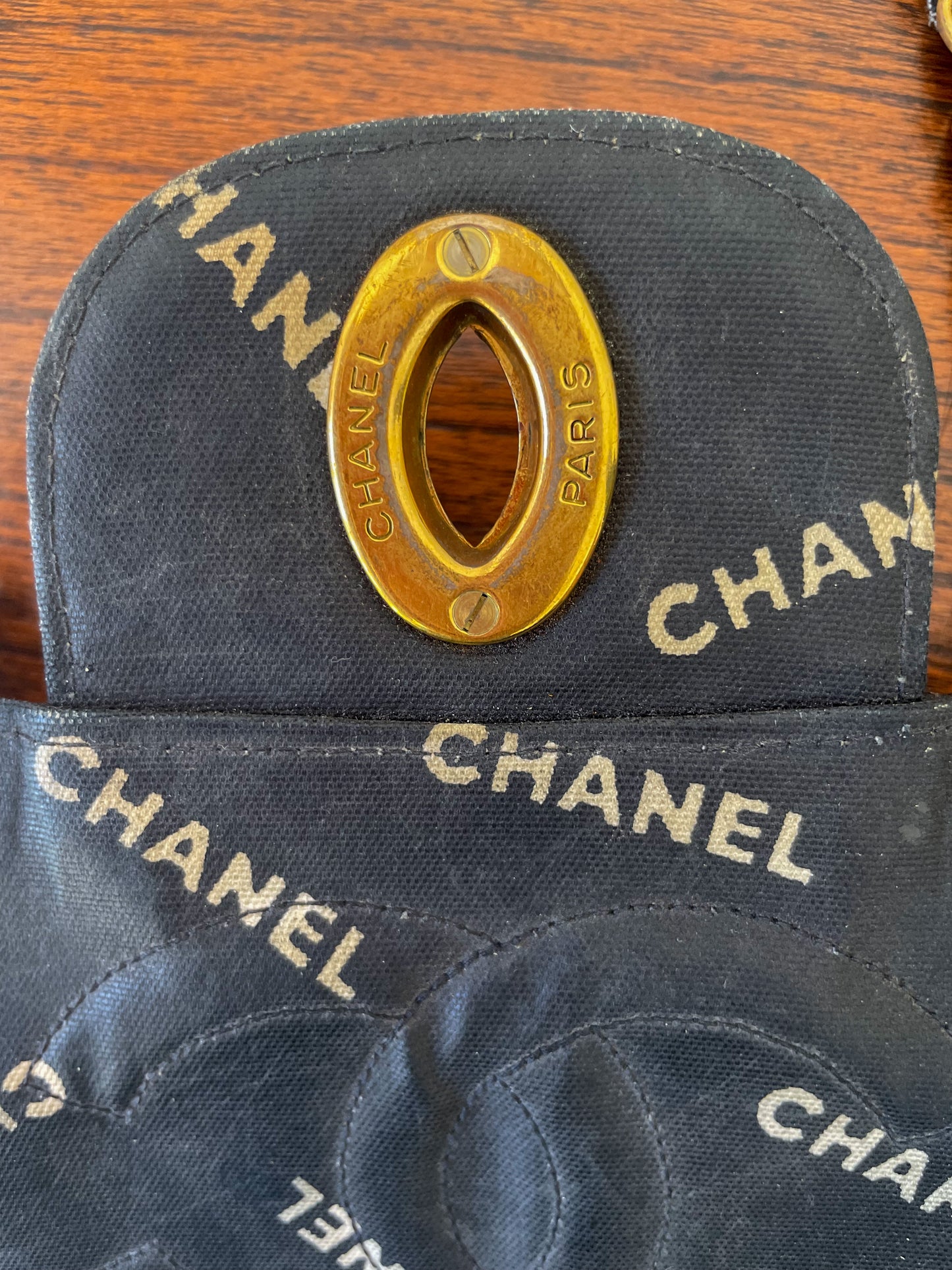 Chanel CC Vintage Logo Maxi Flap Bag Black